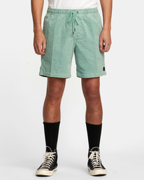 rvca, Escape Elastic - Short de Pana para Hombre, GREEN HAZE (ghz) Escape Elastic - Corduroy Shorts for Men AVYWS00160