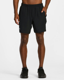 rvca, Barron Mamiya Yogger Stretch 17" - Short de Entrenamiento para Hombre, BLACK (blk) Barron Mamiya Yogger Stretch 17" - Performance Shorts for Men AVYWS00294
