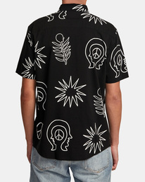 rvca, Anytime - Camisa de Manga Corta para Hombre, BLACK (blk) Anytime - Short Sleeve Shirt for Men AVYWT00371