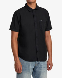 5 PTC Woven - Short Sleeve Shirt for Men Black AVYWT00388 RVCA