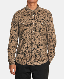 0 Freeman Cord Print - Camisa de Manga Larga para Hombre Verde AVYWT00466 RVCA