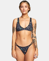 1 Luke Pelletier Uncaged Medium French - Bikiniunterteil mit frecher Bedeckung für Frauen Schwarz C3SBRARVP2 RVCA