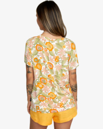 1 Recess - Camisa de Manga Corta para Mujer Amarillo C3TPRJRVP2 RVCA