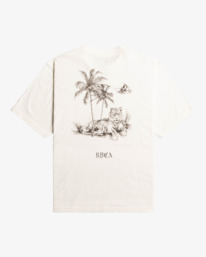 rvca, Benjamin Jeanjean Tiger Beach - T-Shirt for Women, VINTAGE WHITE (vwt) Benjamin Jeanjean Tiger Beach - T-Shirt for Women EVJZT00109