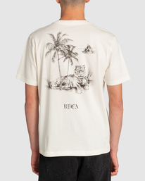 rvca, Benjamin Jeanjean Tiger Beach - T-Shirt for Men, ANTIQUE WHITE (anw) Benjamin Jeanjean Tiger Beach - T-Shirt for Men EVYZT00110