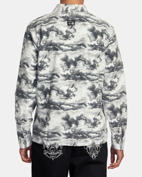 rvca, Mister Cartoon Cloud 2022 - Langärmliges Hemd für Männer, BLACK/WHITE (8653) Mister Cartoon Cloud 2022 - Long Sleeve Shirt for Men F1SHRARVF2