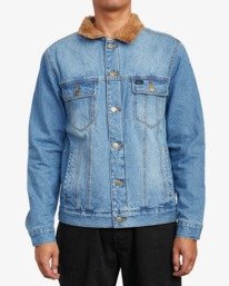 1 Daggers - Denim Sherpa Jacket for Men Blue U1JKRTRVF0 RVCA