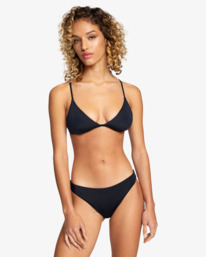 1 Solid Medium - Mittleres Bikiniunterteil für Frauen Schwarz W3SBRORVP1 RVCA