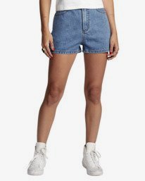 0 Azalea - Shorts mit hohem Bund für Frauen Blau W3WKRBRVP1 RVCA