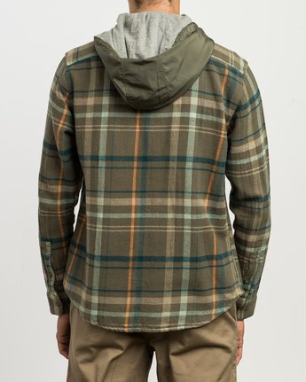 rvca hooded flannel