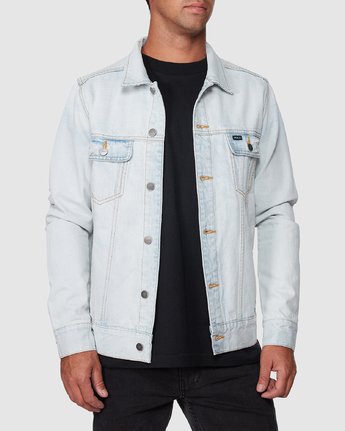 grey distressed denim jacket