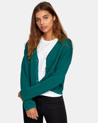 green button up cardigan