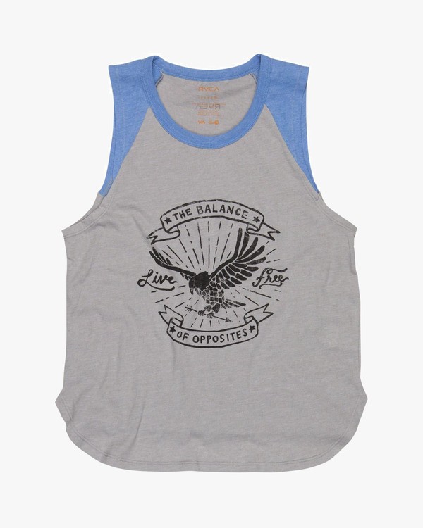 0 LIVE FREE RAGLAN TANK  F3SGRARVF7 RVCA
