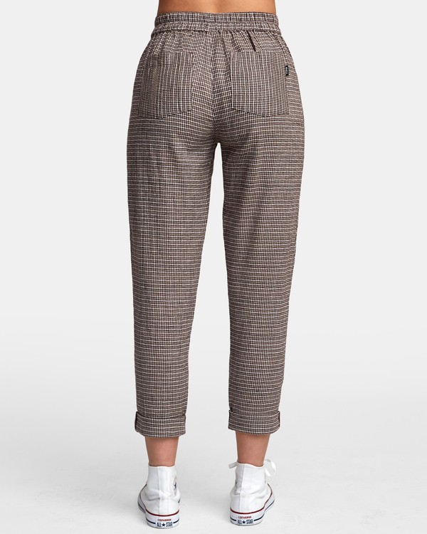 plaid high rise pants