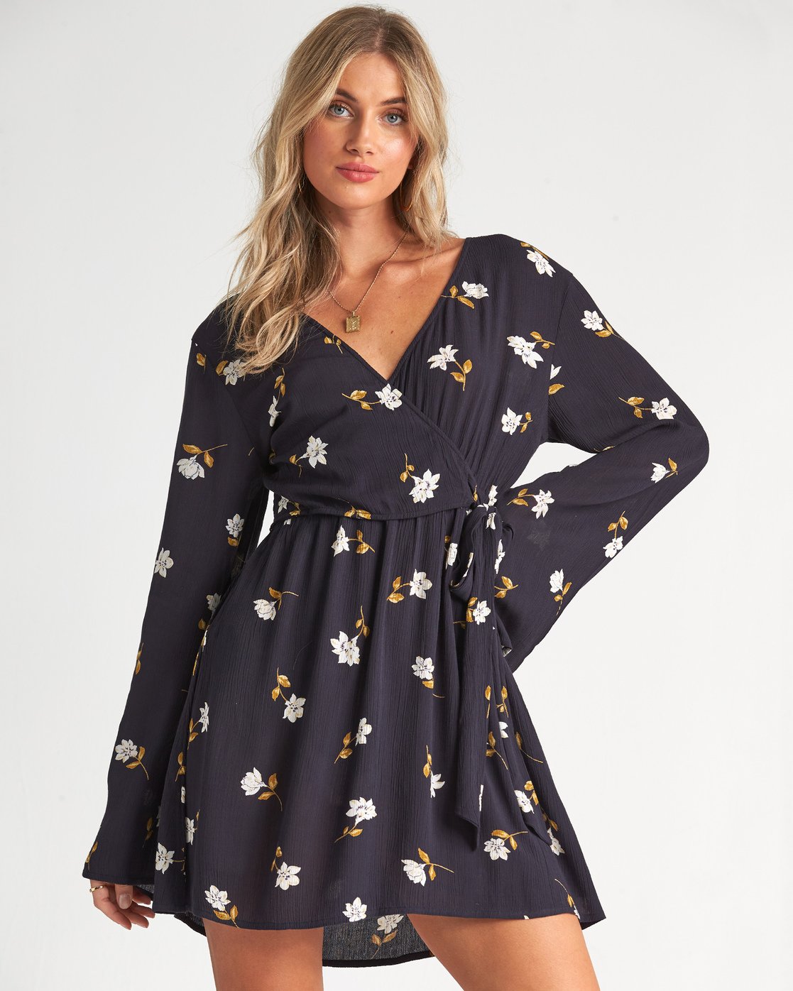 billabong black floral dress