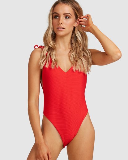 Billabong red cheap one piece