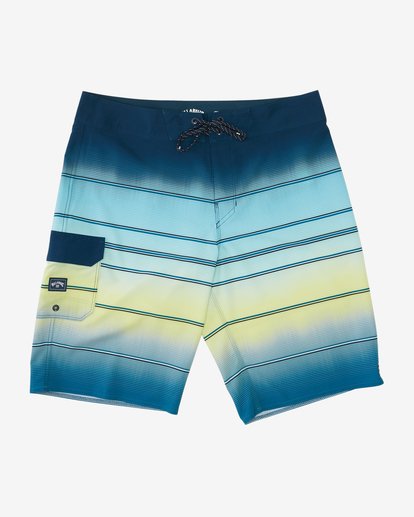 0 Boys' All Day Stripe Pro Boardshorts 18" Blue ABBBS00105 Billabong