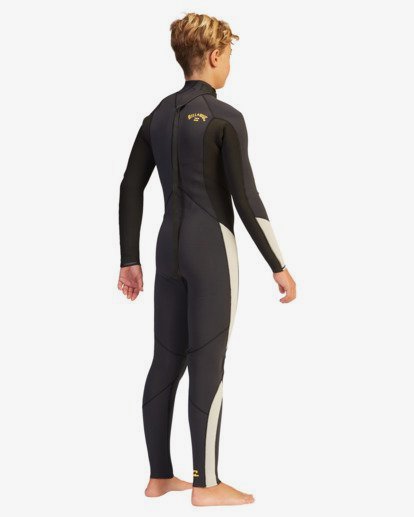 4 Boys' 3/2 Absolute Back Zip Full Wetsuit Black ABBW100109 Billabong