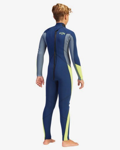 4 Boy's 3/2 Absolute Back Zip Full Wetsuit Blue ABBW100109 Billabong