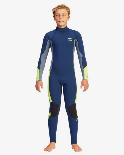 1 Boys' 3/2 Absolute Back Zip Full Wetsuit Blue ABBW100116 Billabong