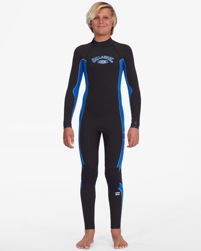 1 Boy's 3/2 Absolute Back Zip Full Wetsuit Blue ABBW100126 Billabong