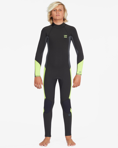 1 Boy's 3/2 Absolute Back Zip Full Wetsuit Black ABBW100126 Billabong