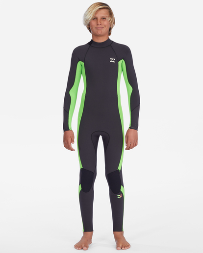 3 Boy's 4/3 Absolute Back Zip Full Wetsuit Green ABBW100127 Billabong