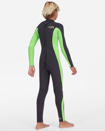 2 Boy's 4/3 Absolute Back Zip Full Wetsuit Green ABBW100127 Billabong