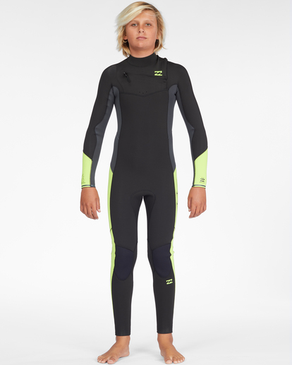 1 Boy's 3/2 Absolute Chest Zip Full Wetsuit Black ABBW100129 Billabong