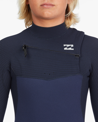 4 Boy's 3/2 Furnace Comp Chest Zip Full Wetsuit Bleu ABBW100132 Billabong