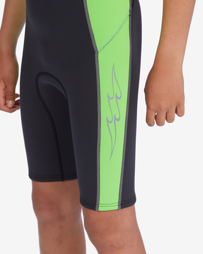 6 2/2mm Absolute - Muta Estiva a Maniche Corte con Zip sul Petto da Ragazzo 8-16 Green ABBW500106 Billabong