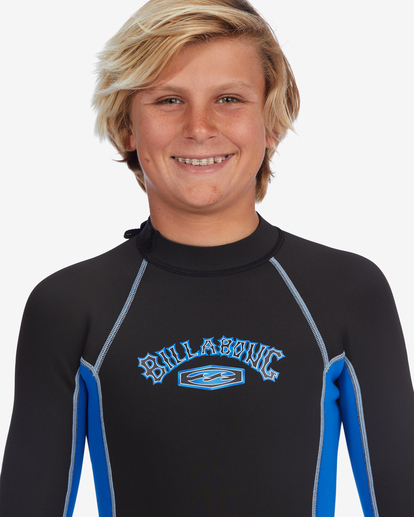 4 Boy's 2/2mm Absolute Short Sleeve Back Zip Springsuit Blue ABBW500109 Billabong