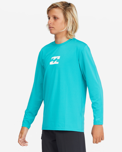 0 Boy's All Day Wave Loose Fit Long Sleeve Surf Tee Blue ABBWR00105 Billabong