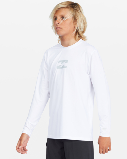 0 Boy's All Day Wave Loose Fit Long Sleeve Surf Tee White ABBWR00105 Billabong