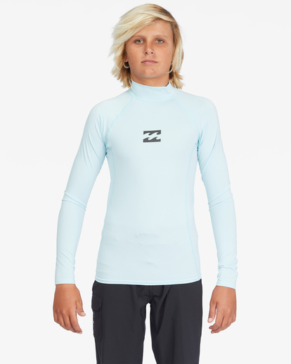 1 Boy's All Day Wave Performance Fit Long Sleeve Rashguard Brown ABBWR00108 Billabong