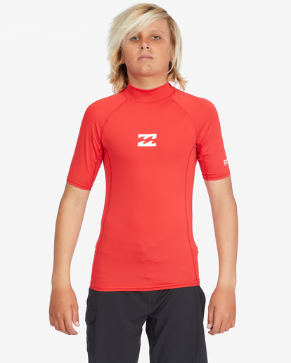 1 All Day Wave Performance Fit Rash Vest Red ABBWR00113 Billabong