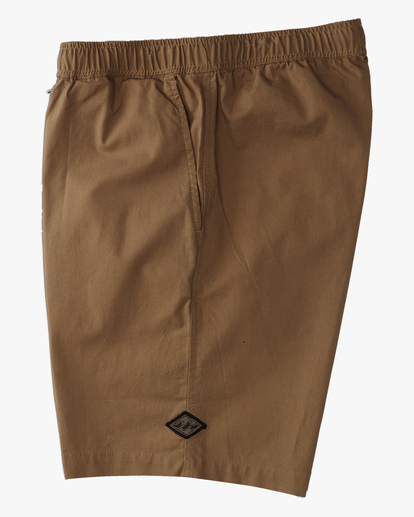 2 Boy's Layback Twill Elastic Waist Shorts 16" Brown ABBWS00120 Billabong
