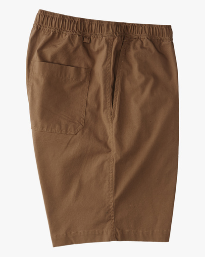 3 Boy's Layback Twill Elastic Waist Shorts 16" Brown ABBWS00120 Billabong