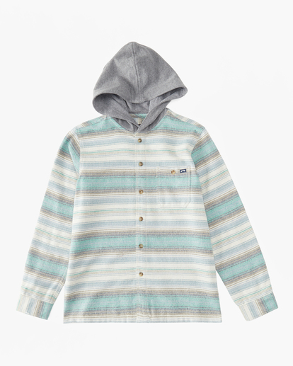 0 Boy's Baja Hooded Flannel Shirt White ABBWT00123 Billabong
