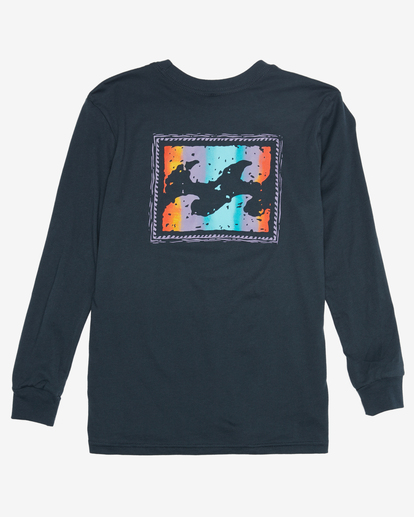 1 Boy's Crayon Wave Long Sleeve T-Shirt Blue ABBZT00317 Billabong