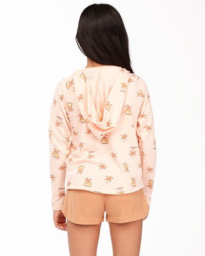 2 Girls' Rainbow Palms Pullover Hoodie Pink ABGFT00132 Billabong