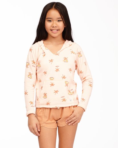 0 Girls' Rainbow Palms Pullover Hoodie Pink ABGFT00132 Billabong
