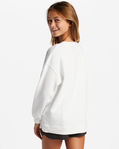2 Girls' Making Waves Crewneck Sweatshirt White ABGFT00138 Billabong