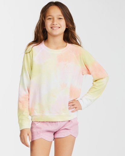 0 Girls' Painted Rainbows Tie Dye Crewneck Sweatshirt Multicolor ABGFT00140 Billabong