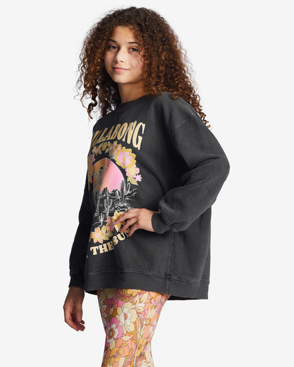 1 Girls' Making Waves Crewneck Sweatshirt Black ABGFT00144 Billabong
