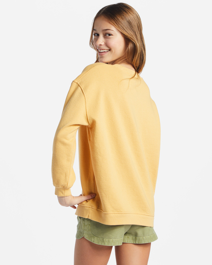 2 Girls' Making Waves Crewneck Sweatshirt Yellow ABGFT00144 Billabong