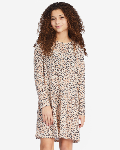 0 Girls' In The Wild Long Sleeve Mini Dress Multicolor ABGKD00142 Billabong