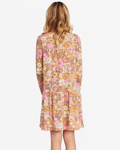 2 Girls' In The Wild Long Sleeve Mini Dress Brown ABGKD00142 Billabong