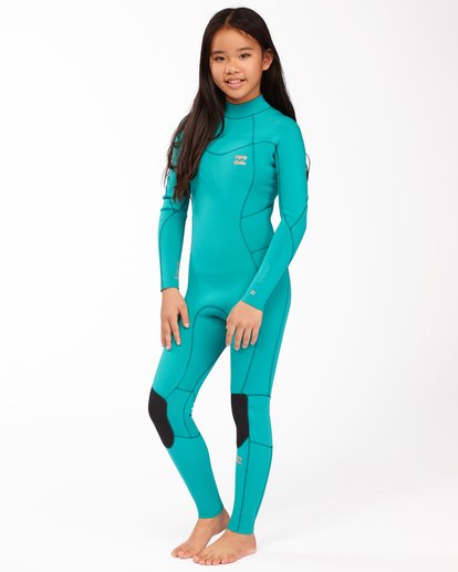 1 Girls' 4/3 Synergy Back Zip Full Wetsuit Green ABGW100108 Billabong