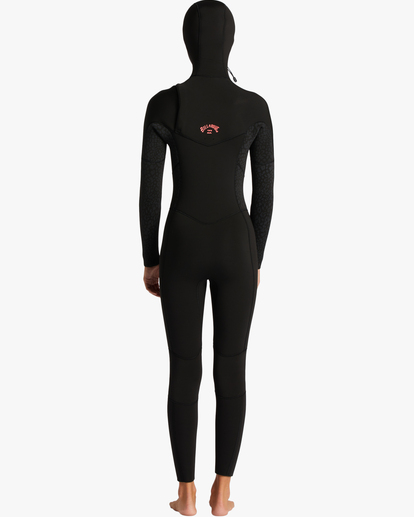 1 Girl's 5/4mmn Synergy Hooded Chest Zip Wetsuit Black ABGW200101 Billabong